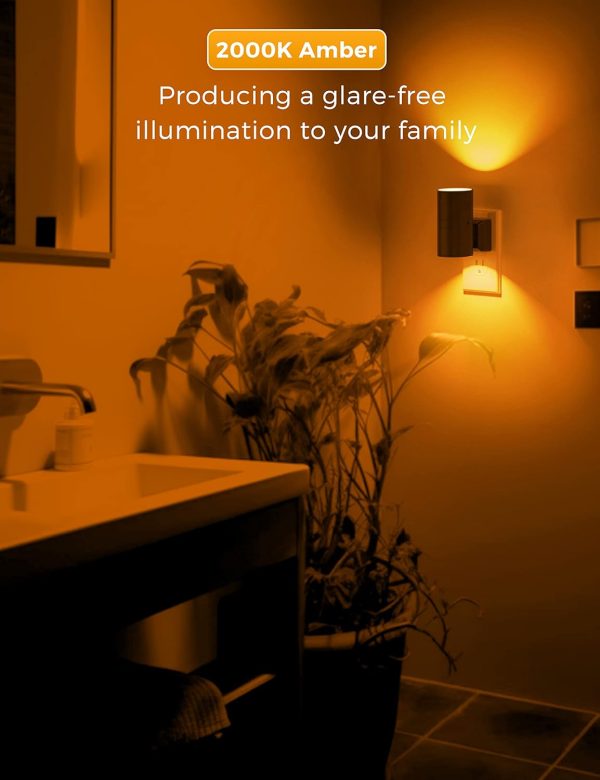 L LOHAS LED Night Light Plug in, Modern Night Lights Plug into Wall, Dusk to Dawn Sensor, Soft White 3000K, 0-100LM Adjustable Brightness, Dimmable Night Lights for Hallway Bedroom Stairway, 2 Pack - Image 28