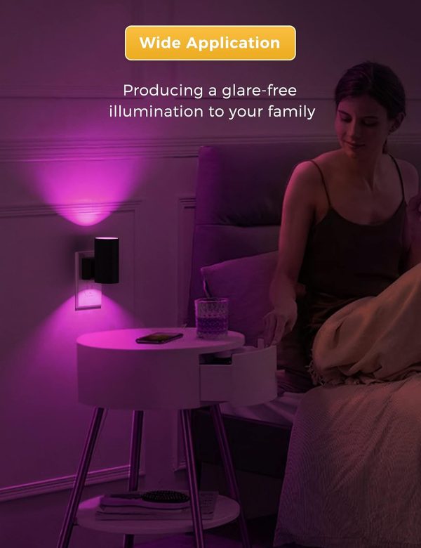 L LOHAS LED Night Light Plug in, Modern Night Lights Plug into Wall, Dusk to Dawn Sensor, Soft White 3000K, 0-100LM Adjustable Brightness, Dimmable Night Lights for Hallway Bedroom Stairway, 2 Pack - Image 48