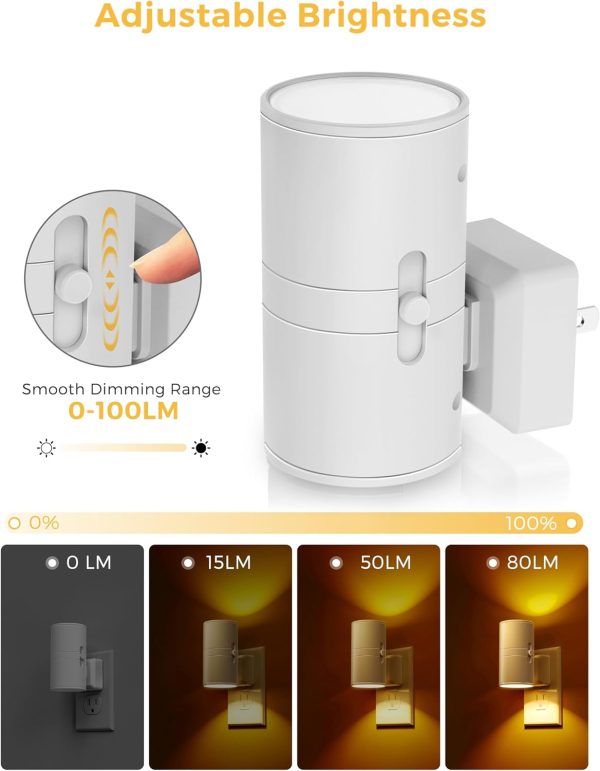 L LOHAS LED Night Light Plug in, Night Lights Plug into Wall, Light Sensor, 0-100LM, Soft White 3000K, Dimmable Night Light, Modern Nightlight for Hallway Bedroom Stairway, 2 Pack - Image 20