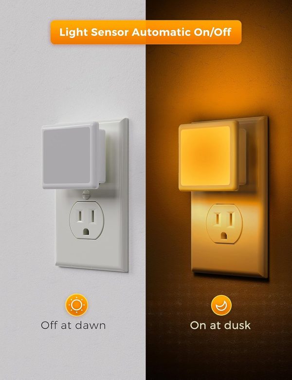 L LOHAS LED Night Lights Plug into Wall 2-Pack, 0.3W Plug in Night Light, Dusk to Dawn, 3000K Soft White, Bright Nightlight Auto-On/Off, for Adults Kids Room Bedroom Bathroom Hallway Kitchen, Non-Dim - Image 26