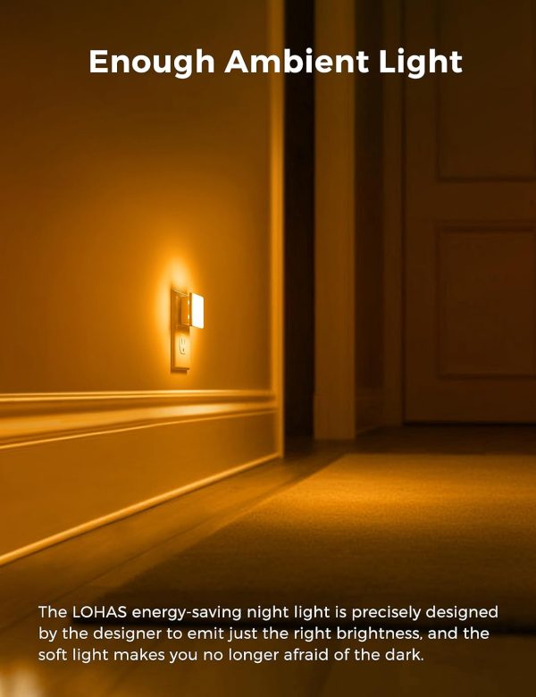 L LOHAS LED Night Lights Plug into Wall 2-Pack, 0.3W Plug in Night Light, Dusk to Dawn, 3000K Soft White, Bright Nightlight Auto-On/Off, for Adults Kids Room Bedroom Bathroom Hallway Kitchen, Non-Dim - Image 27