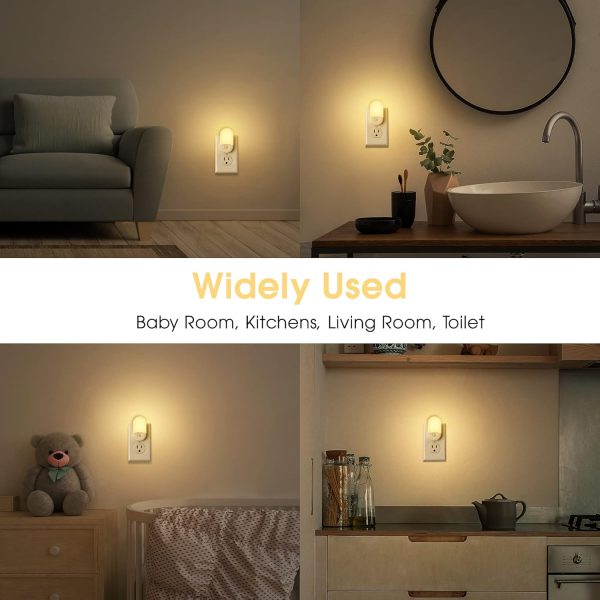 L LOHAS LED Night Lights Plug into Wall, [𝟐 Pack] LED Dimmable Night Light with Light Sensors, 30/60LM Adjustable Brightness Nightlights, Soft White 3000K Automatic Night Light for Kid, Hallway - Image 5