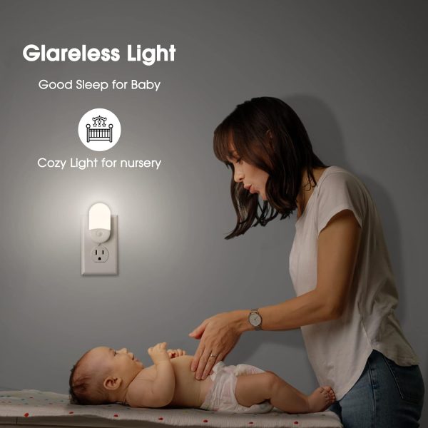 L LOHAS LED Night Lights Plug into Wall, [𝟐 Pack] LED Dimmable Night Light with Light Sensors, 30/60LM Adjustable Brightness Nightlights, Soft White 3000K Automatic Night Light for Kid, Hallway - Image 9