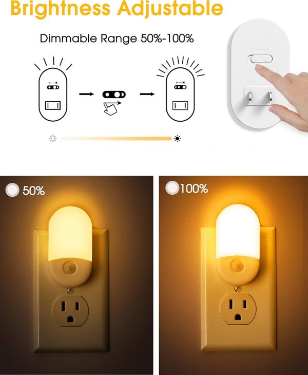 L LOHAS LED Night Lights Plug into Wall, [𝟐 Pack] LED Dimmable Night Light with Light Sensors, 30/60LM Adjustable Brightness Nightlights, Soft White 3000K Automatic Night Light for Kid, Hallway - Image 18