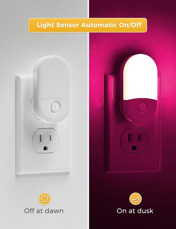 L LOHAS LED Night Lights Plug into Wall, [𝟐 Pack] LED Dimmable Night Light with Light Sensors, 30/60LM Adjustable Brightness Nightlights, Soft White 3000K Automatic Night Light for Kid, Hallway - Image 29
