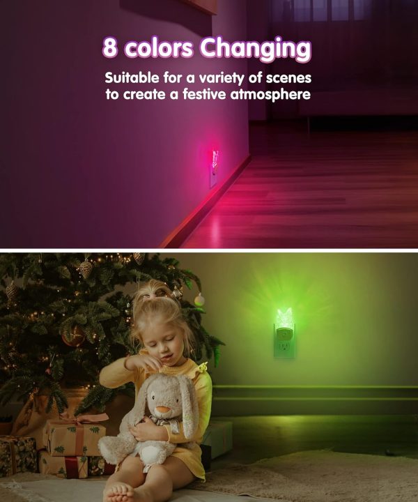 L LOHAS LED Kids Night Light, 8 RGB Color Changing Butterfly Night Lights with Dusk to Dawn Sensor, Acrylic Nursery Nightlight for Baby Room, Toddler Bedroom Decor & Gifts - Image 7